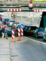 In der Dachauer Straße ist der Verkehr zurzeit nur in eine Richtung, nämlich stadtauswärts, möglich.