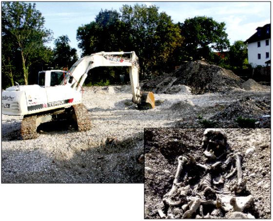 Auf diesem Moosacher Grundstück wurden jetzt Funde aus mehreren Epochen gemacht, wie das rund 1300 Jahre alte Skelett. 	Fotos: ws/Singularch