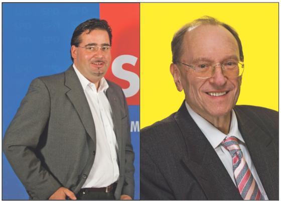 Eva Schneider (Grüne), Peter Scheifele (SPD) und Berndt Hirsch (FDP) stehen bereit für das Amt des Vorsitzenden.	Fotos: Partei/hgb