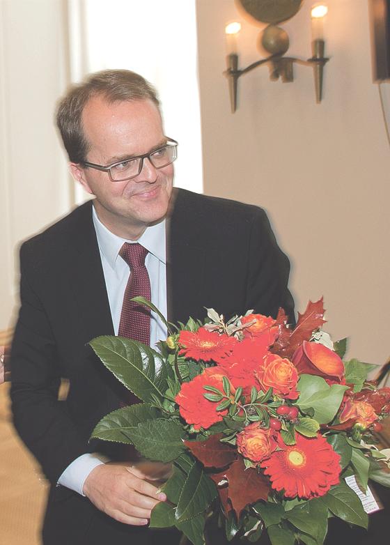 Blumenstrauß zur Wiederwahl als SPD-Fraktionsvorsitzender im Bayerischen Landtag.	Foto: Privat