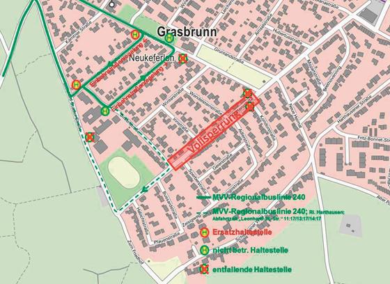 Übersicht über die Umleitung durch die Vollsperrung der Gartenstraße in  Neukeferloh.	Foto: privat