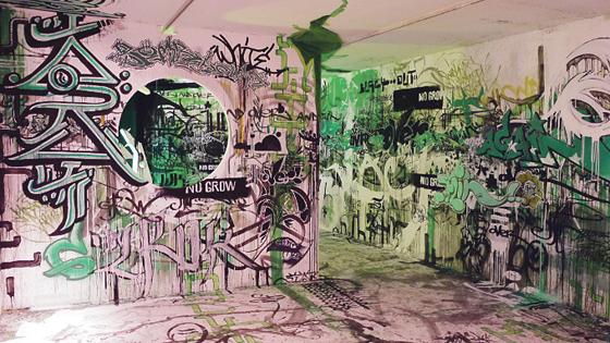 Als besonderes Graffiti-Kunstwerk präsentiert sich derzeit  die Färberei in Untergiesing.	Foto: VA