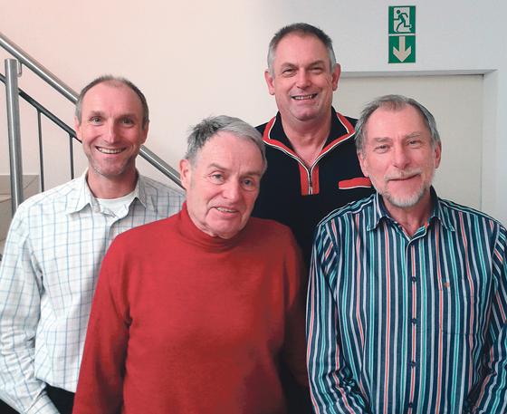 Alter und neuer Vorstand: Ernst Stegmeier, Klaus Hugo, Robert Götz und Günter Sprenger. 	Foto: Verein