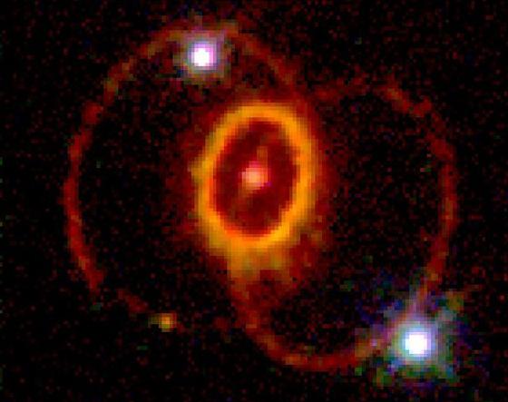 Der Überrest der Supernova 1987A, aufgenommen im  März 2005. 		         Foto: Wikipedia/gemeinfrei