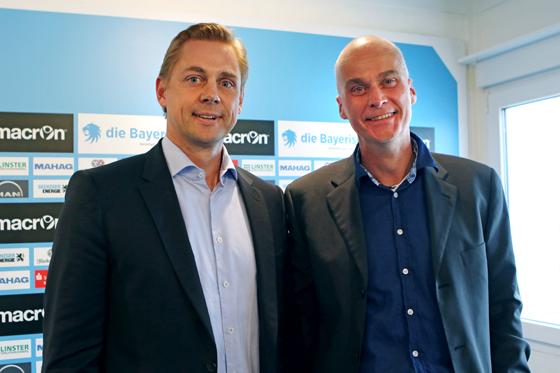In schwieriger Mission: Löwen-Geschäftsführer Markus Fauser (links) und Präsident Robert Reisinger. Foto: Anne Wild