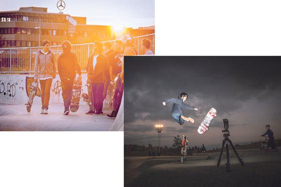Mit viel Einsatz sorgen Jugendliche des »Come In« mit ihrem Projekt »Light at Skatenight« für eine dauerhafte Beleuchtung der Skate-Anlage »Im Gefilde«.	Fotos: Kpaou Kondodji