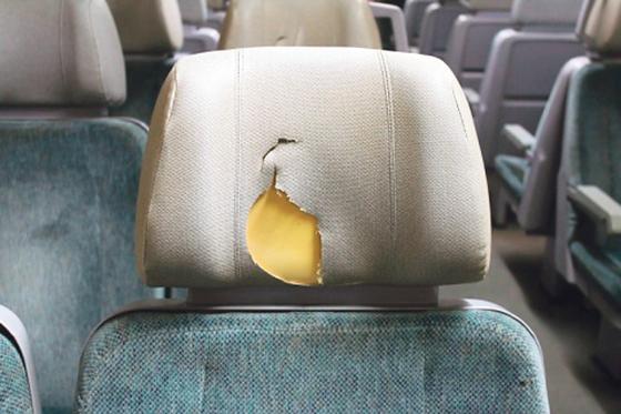 Sonntagnacht (10. September) beschädigte ein Mann die Sitzgarnituren im Regionalzug.	Foto: Bundespolizei