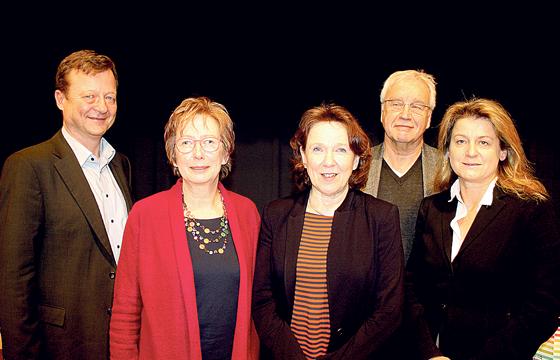 SEM weiter in der Debatte (v. li.) Christian Hierneis, Heide Rieke, Susanne Ritter, Detlef Sträter und Mechthilde Wittmann 	Foto: js