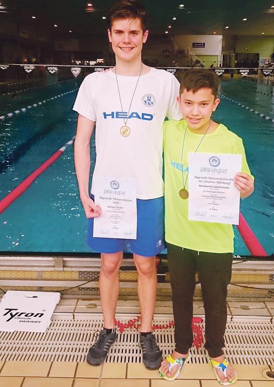 Markus Fischer (links) und Konstantin Lytschmann schwammen jeweils auf den dritten Platz.	Foto: Verein