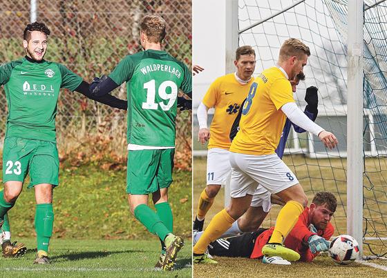 Jedes Tor kann wichtig sein: Wer jubelt am Ende über den direkten Aufstieg in die Bezirksliga  der SV Waldperlach (links) oder der SV Dornach?	Fotos: Christian Riedel