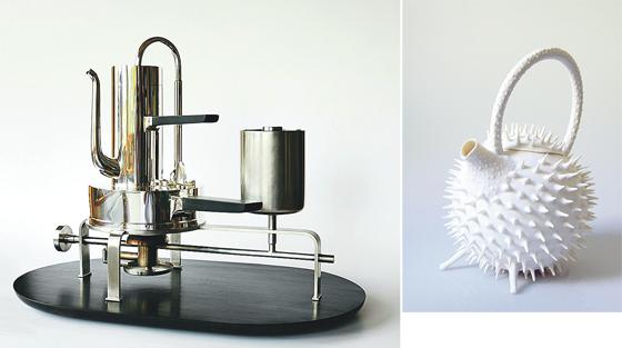 Espressokocher (Silber) von Karin Brock. Foto rechts: Fotos: VA