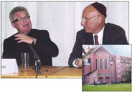 »Ich mag den Platz«: Stararchitekt Daniel Libeskind (l.) will Am Gries (kl. Foto) eine Synagoge bauen. Laut Projektleiter Terry Swartzberg werden auch die Anliegen der Anwohner berücksichtigt.		Fotos: js