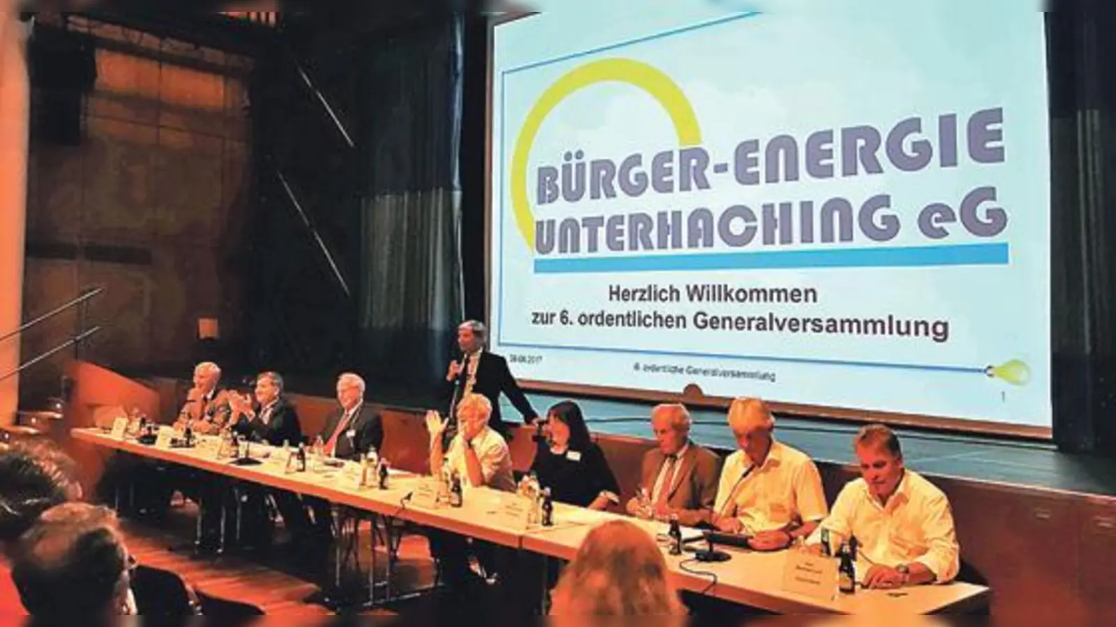 Die 6. ordentliche Generalversammlung der Bürger-Energie-Unterhaching eG am  im Unterhachinger KUBIZ lief zur Zufriedenheit aller Mitglieder ab. 	 (Foto: Gerald Bartelt)