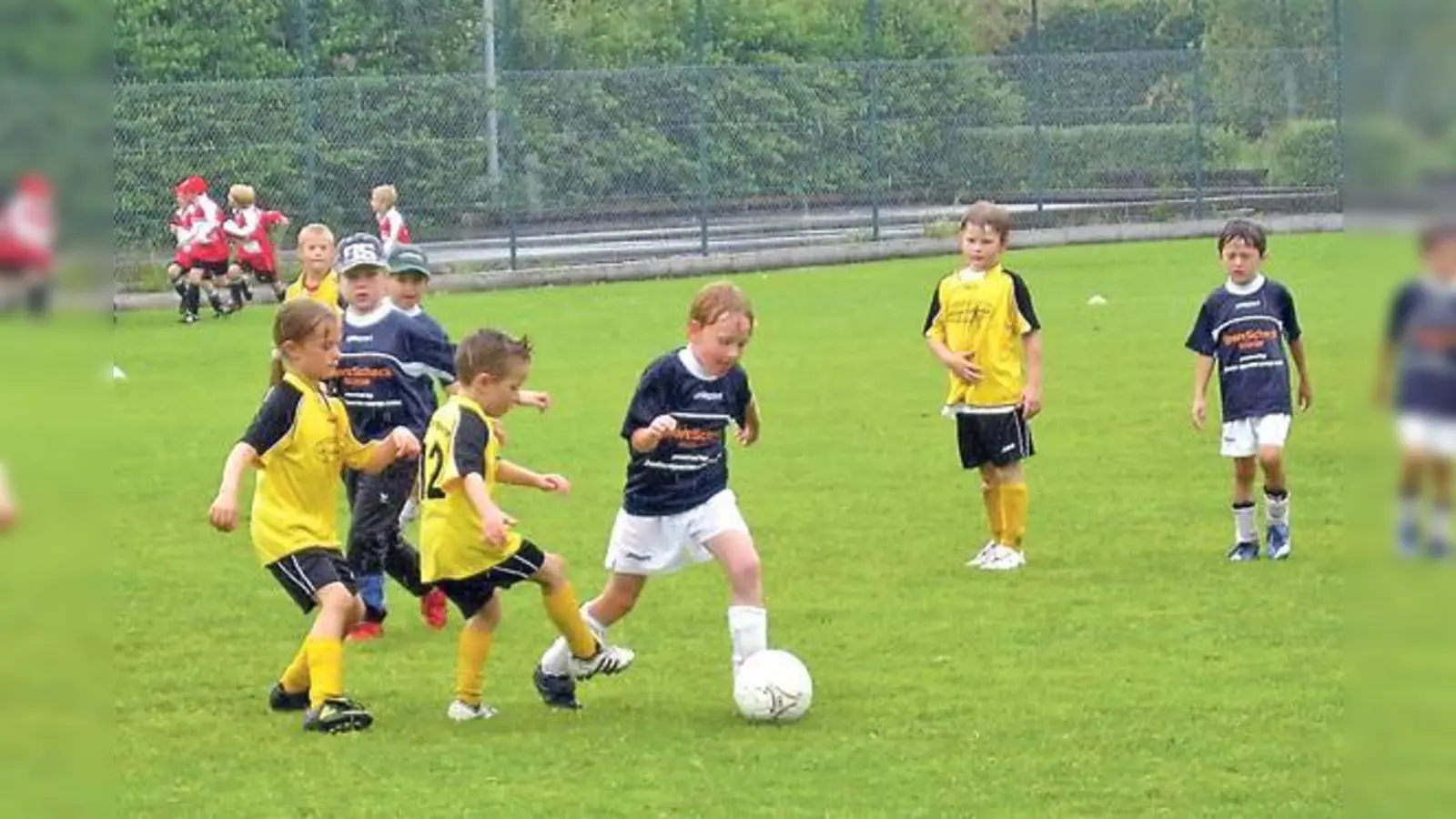 Trotz widriger Wetterverhältnisse kickte der Nachwuchs in spannenden Turnierserien um den Saurer Cup.	 (Foto: TSV)