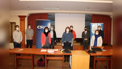 Der neue Vorstand der CSU Weilheim (von links): <br>Pirmin Mohr, Luis Schwarzenbrunner, Angelika Flock, Frank Dittmann, Susanne Schmalhofer, Manfred Pongratz, Xaver Winter, Marion Lunz-Schmieder und Florian Kling. (Foto: Josef Schmidt)