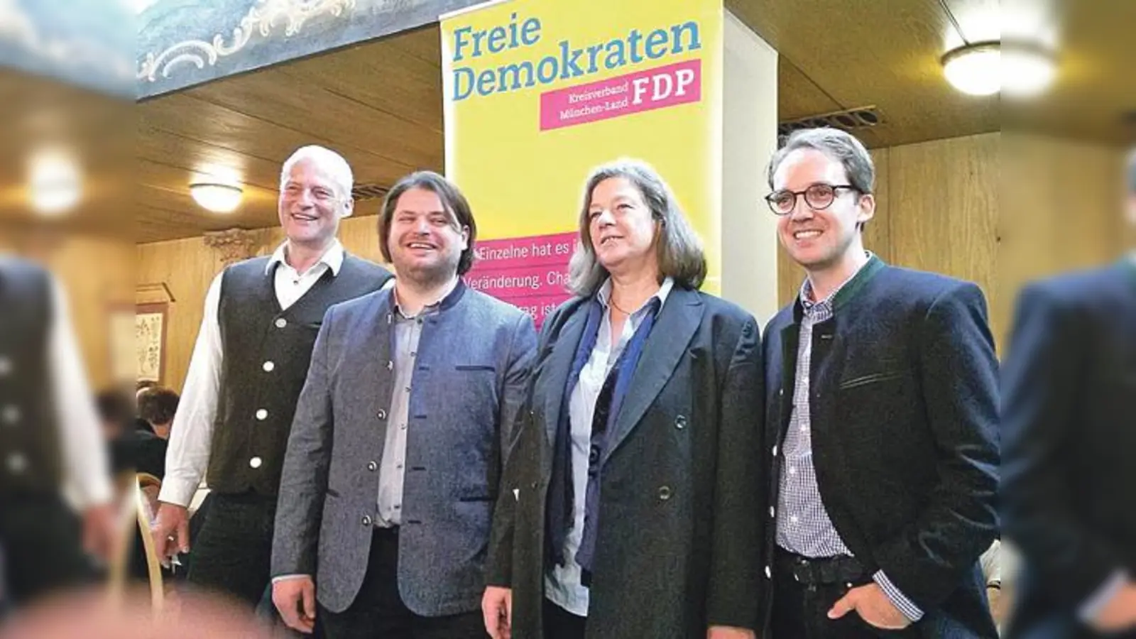 Von links nach rechts: Gerd Kleiber, Thomas Jännert, Gabriela Berg und Tobias Thalhammer.	 (Foto: Partei)