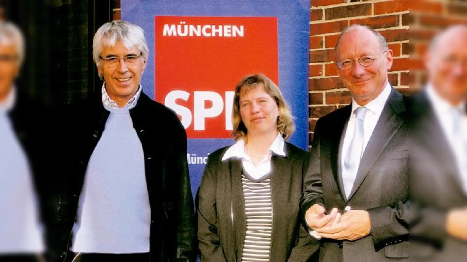 Frieder Graffe, Ruth Waldmann und Franz Maget beim Sozialempfang im Dominikuszentrum.	 (Foto: VA)