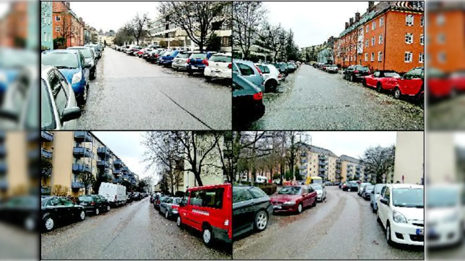 Wo man auch hinblickt: parkende Autos und nicht eine Lücke. Wer hier wohnt, wird sein Fahrzeug als große Last empfinden. Jetzt soll eine Parklizenz-Zone den Bewohnern der Parkstadt Bogenhausen Erleichterung bringen.	 (Fotos: hgb)