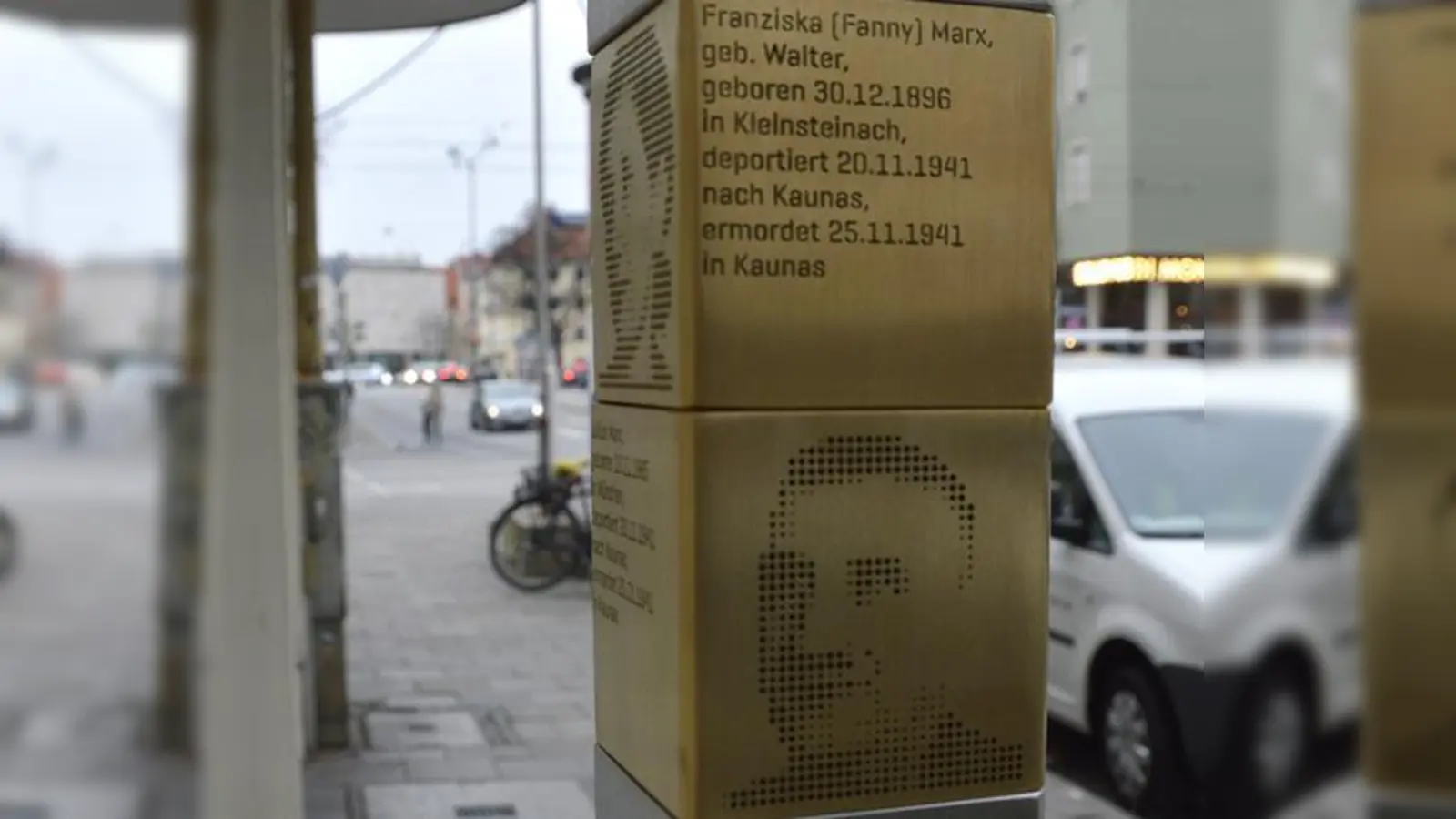 In der Corneliusstraße 2 zeigt eine neue Erinnerungsstele: Hier haben Fanny und Julius Marx gelebt.  (Foto: Koordinierungsstelle | Erinnerungszeichen)