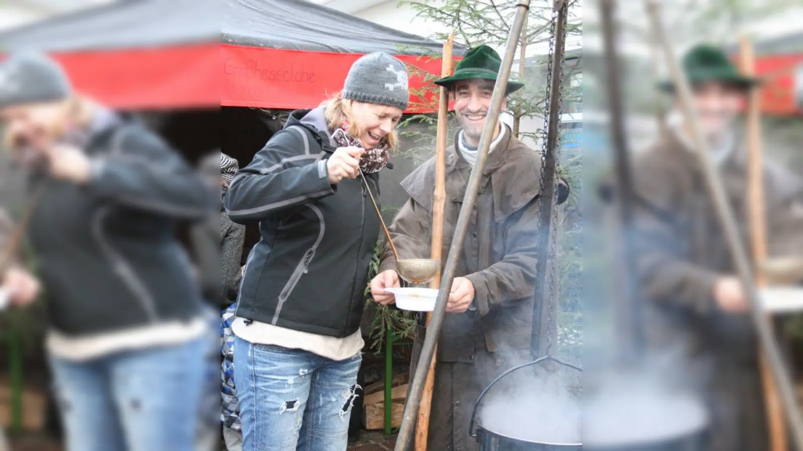 Hier schmeckts: beim Pullacher Christkindlmarkt gab es viele Köstlichkeiten. (Foto: Kr)