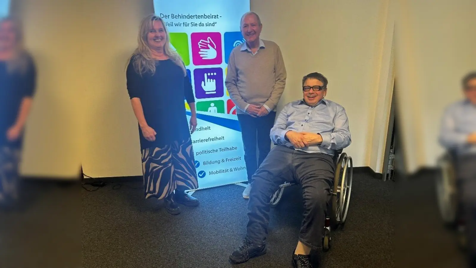 Der neue Vorstand des Behindertenbeirats: Silvia Engelhardt, Wolfgang Mathis und Achim Blage (von links). (Foto: Landratsamt München)