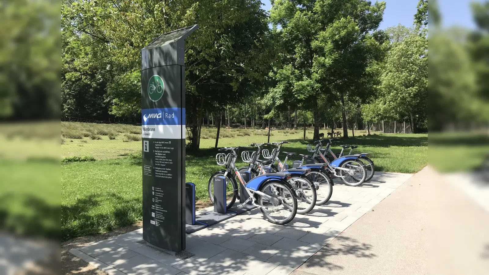 Mit dem MVG-Rad zu den Rehen, oder überall hin, wohin einen die Räder tragen. (Foto: hw)