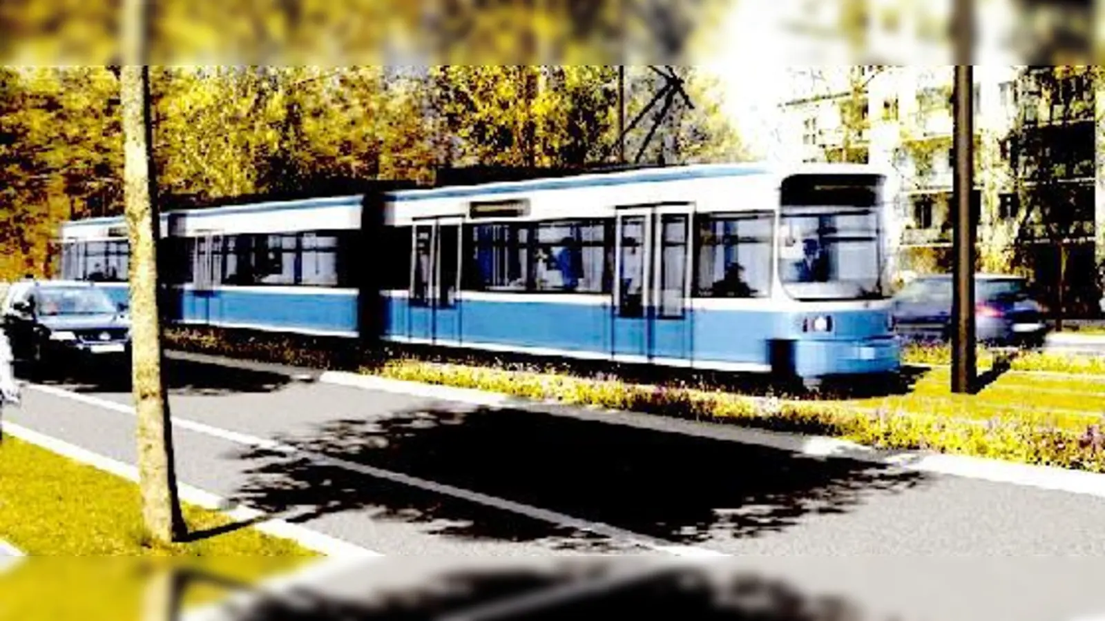 So soll es aussehen, wenn die Tram nach St. Emmeram dann endlich in Betrieb ist.	 (Animation: MVG)