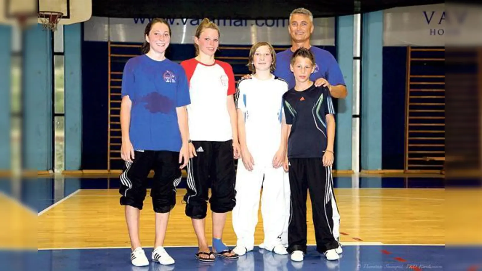 Patrizia Kröck, Jessica Stempel, Sebastian Kröck, Bundestrainer Georg Streif und Oliver Stempel.	 (Foto: Verein)