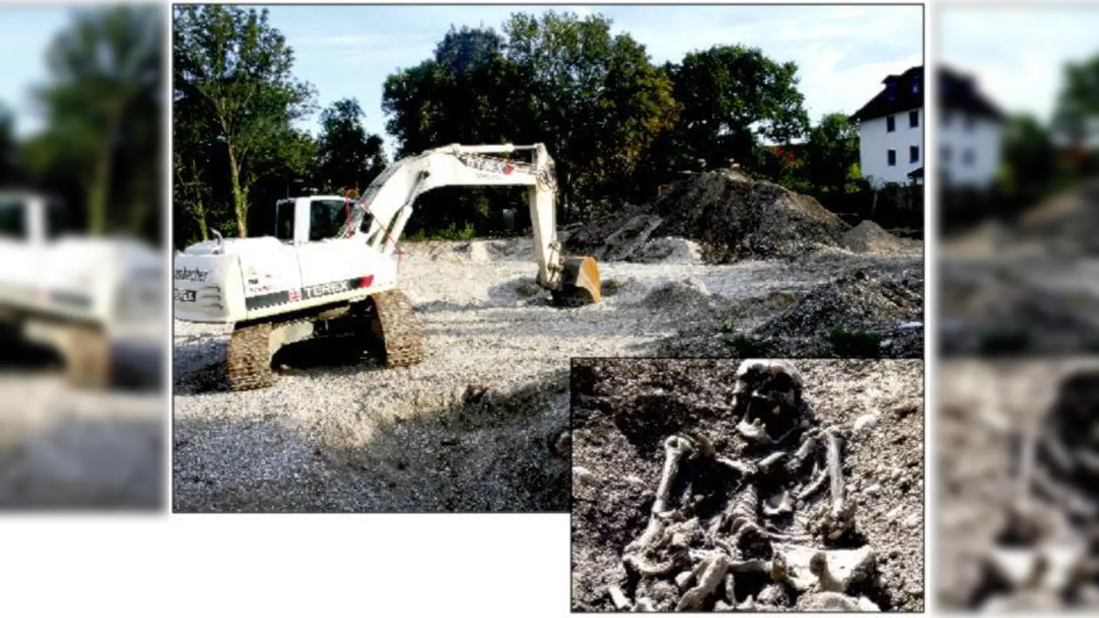 Auf diesem Moosacher Grundstück wurden jetzt Funde aus mehreren Epochen gemacht, wie das rund 1300 Jahre alte Skelett. 	 (Fotos: ws/Singularch)