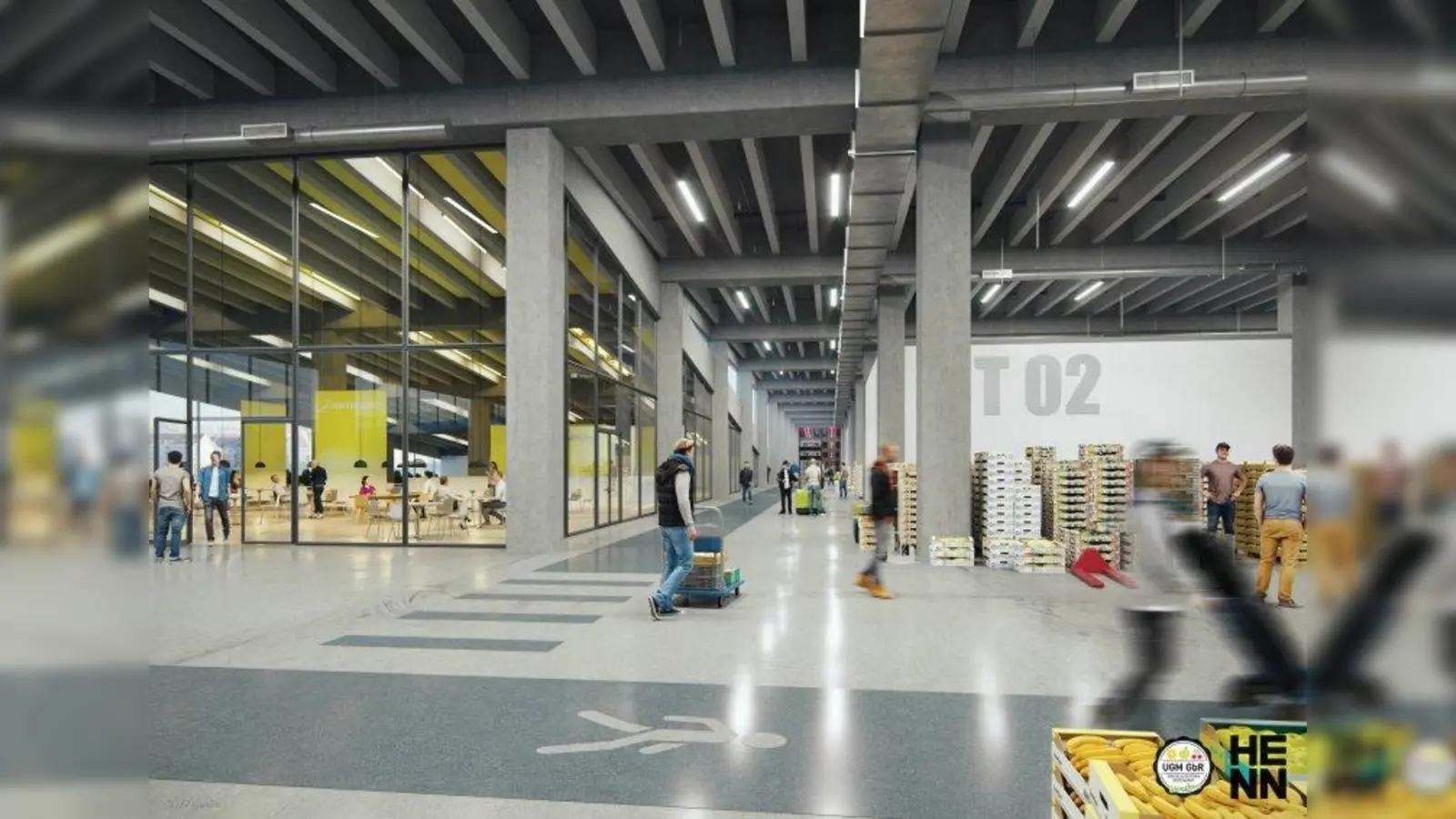 So könnte es im neuen Großmarkt innen aussehen. (Foto: Architekturbuero Henn / UGM GbR)