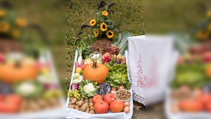Die farbenfrohe Ernte wird präsentiert (Foto: Markus Wasmeier)