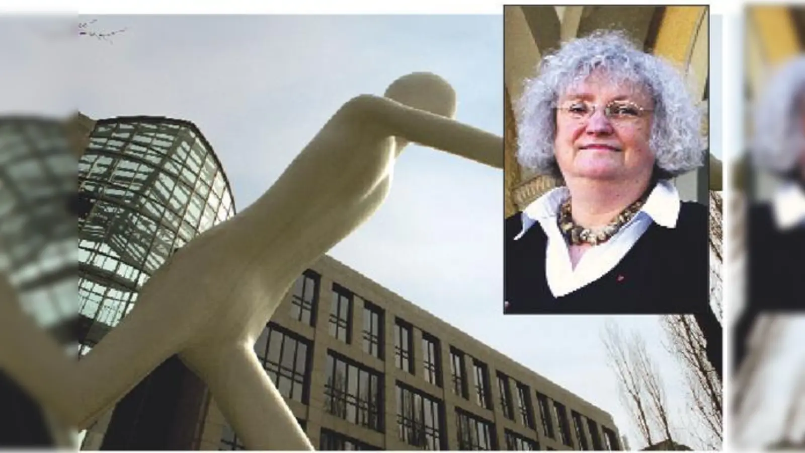 Rund um den »walking man« wird bald wieder Kunst verkauft. Petra Piloty, Mitglied im BA 12, wünscht sich eine Jury, die das Kunstniveau der Ausstellungsstücke prüft.	 (Fotos: ko)