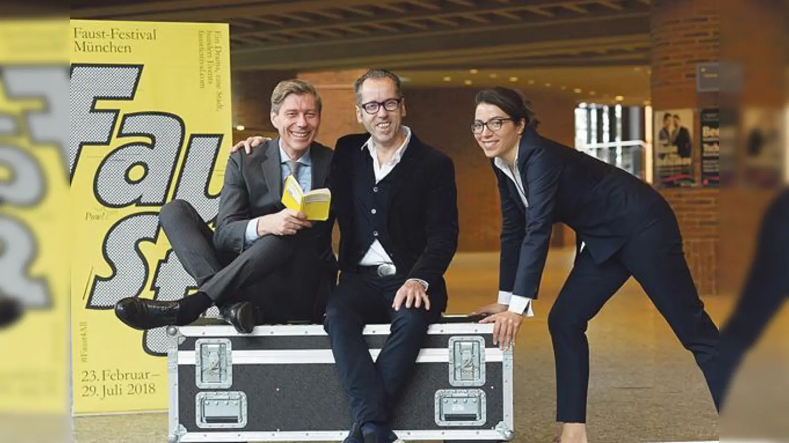 Die Macher hinter dem Faust-Festival: Max Wagner, Roger Diederen, Anna Kleeblatt (v.l.n.r.). 	 (Foto: Robert Haas)