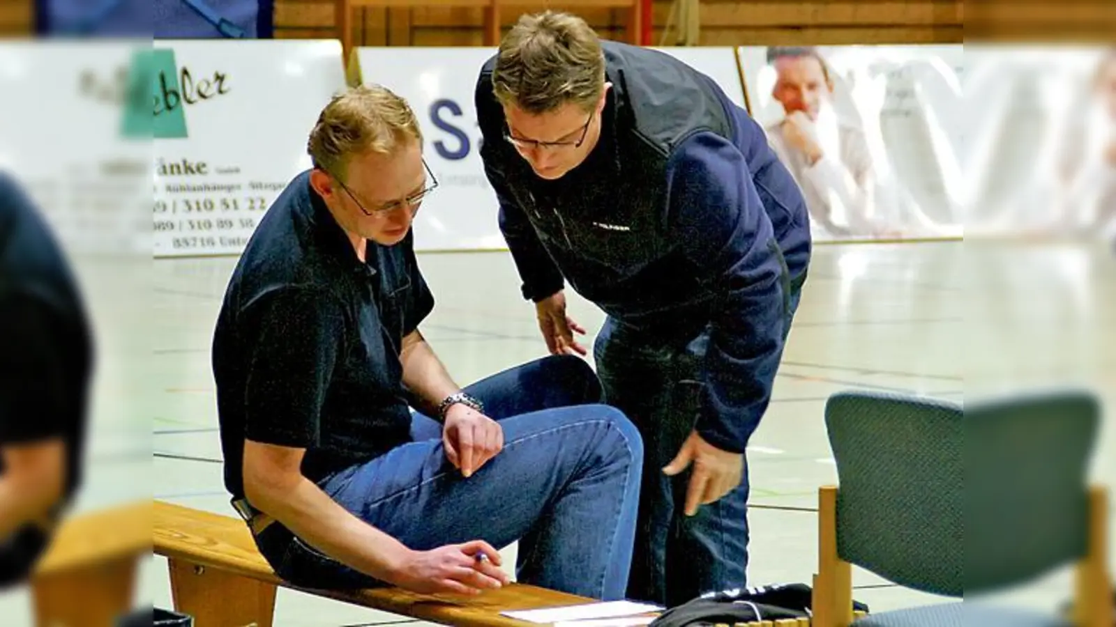 Angeregte Diskussion zwischen Manfred Bieberle (l.) und Heiko Roth beim Probetraining.	 (Foto: VA)
