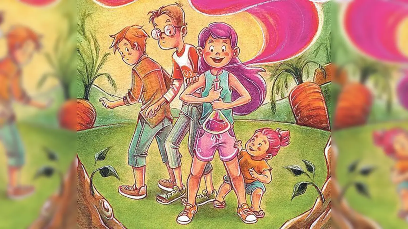 Es werden Originalbilder und Skizzen aus Veronika Gruhls Kindercomic »Das verfluchte Elexier« gezeigt.	 (Foto: Gruhl)