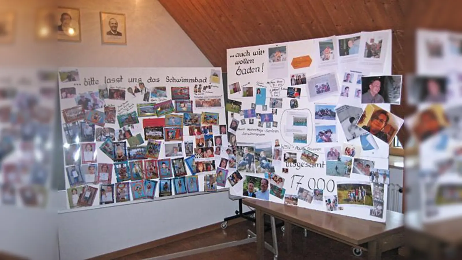 Die Glonner wollen auf ihr Schwimmbad nicht verzichten, wie aus diesen Collagen hervorgeht.	 (Foto: Marktgemeinde)