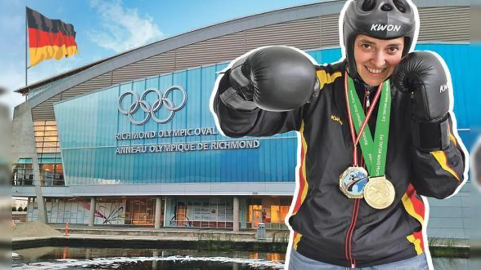 So sympathisch wie erfolgreich: Antigona Sopi zählt zu den besten Kampfsportlerinnen der Bundesrepublik.  Ort des Kickbox-Triumphes: Das »Richmond Olympic Oval« in Kanada.		 	 (Foto: J. Schütt/Verein)