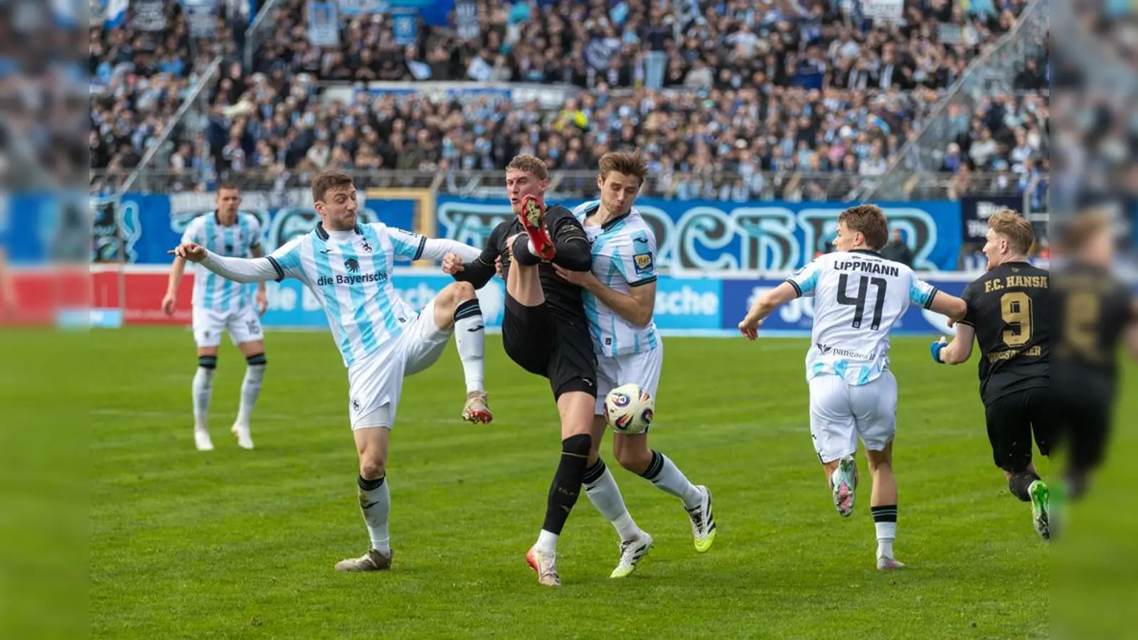 Hartes Duell: Sechzig gegen Hansa Rostock. (Foto: Anne Wild)