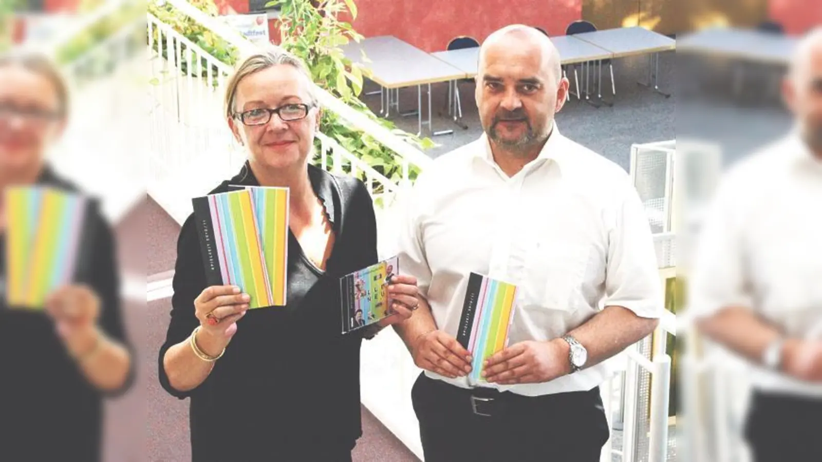 Daniela Benker und Thomas Stockerl präsentieren das neue Kulturprogramm der Stadt Unterschleißheim. 	 (Foto: js)