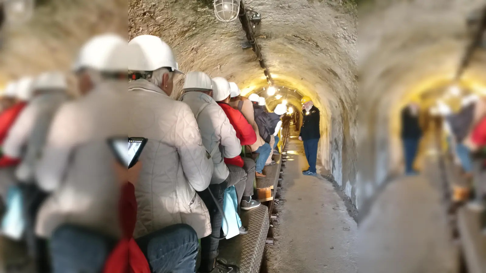Die Mitglieder sind mit einer Bahn in den Stollen gefahren. (Foto: G. Hoss-Reinhard)