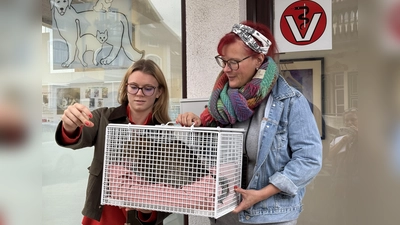 Lena Schwarzer (l.) mit Kreisrätin Andrea Schulze-Krauss, die für eine landkreisweite Registrierungs- und Kastrationspflicht eintritt. (Foto: pst)