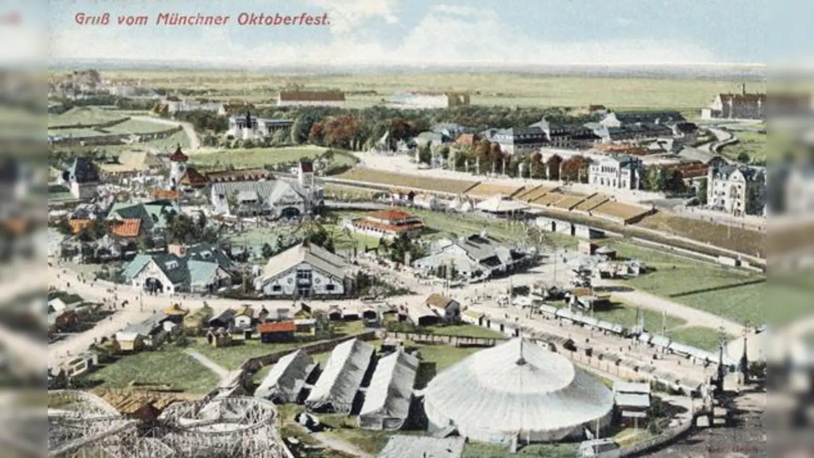 Recht überschaubar: Das Oktoberfest 1910 (Postkarte)  (Foto: Münchner Stadtmuseum)