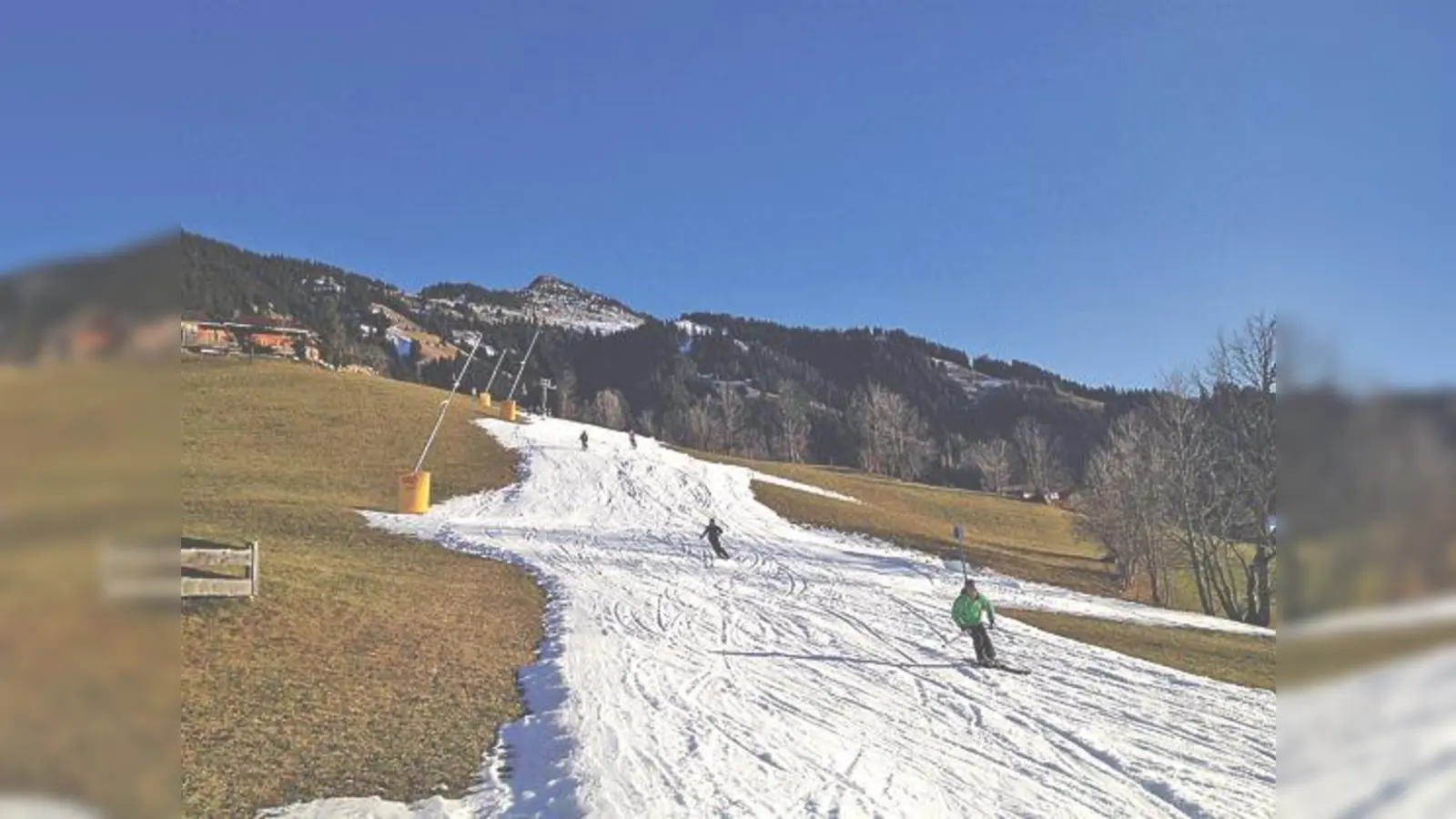 »Skiurlaub« mit Talabfahrt in den bayerischen Bergen: Die steigenden Wintertemperaturen erfordern ein zügiges Umdenken.	 (Foto: DAV / Stefan Herbke)