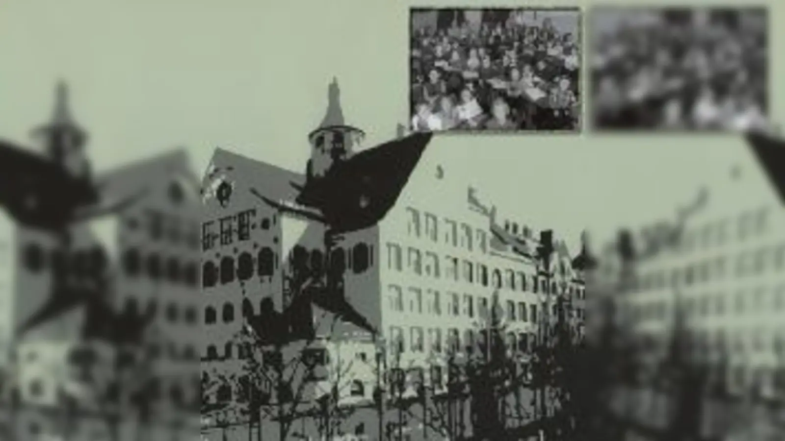 Die derzeit rund 210 Flurschüler gruppierten sich zu Ehren des 100-jährigen Jubiläums der Flurschule zu einem ganz besonderen Geburtstagsgruß.	 (Foto: Festschrift)