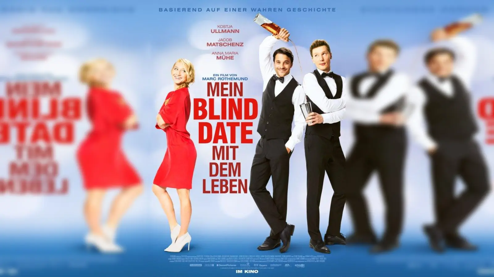 Kostja Ullmann, Jacob Matschenz und Anna Maria Mühe spielen in der Feel-Good-Komödie von Marc Rothemund. (Foto: Filmplakat)