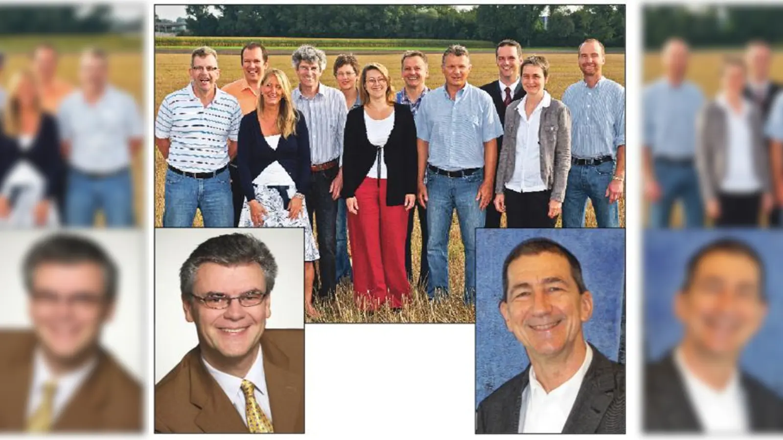Rainer Schneider, Erster Bürgermeister der Gemeinde Neufahrn. Die Interessengruppe auf dem Areal, wo später der Bavaria Park gebaut werden soll. Thomas Neff, Geschäftsführer der Bavaria World GmbH. 	 (Foto: Archiv/Interessengruppe/Bavaria World)