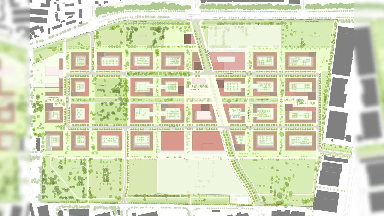 So soll das neue Stadtviertel auf dem Gelände der Bayernkaserne aussehen.  (Foto: Arge M. Dudler/ Hilmer & Sattler)