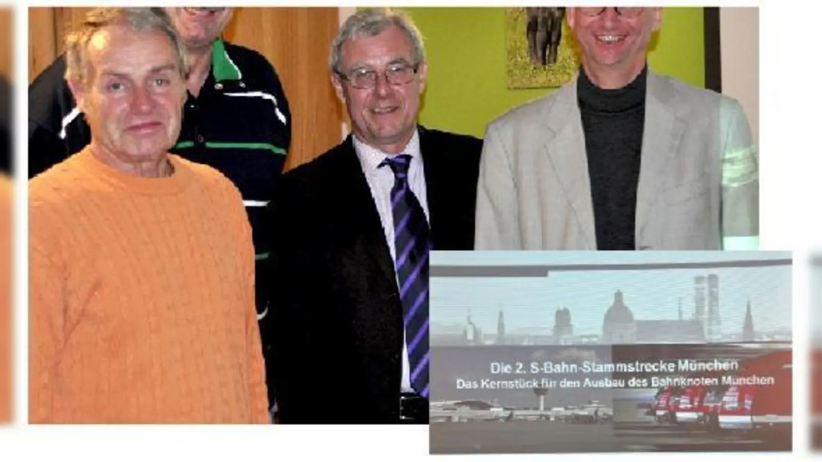 Die Vorsitzenden der Eisenbahnfreunde Vaterstetten Klaus Hugo und Ernst Stegmeier konnten Jürgen Pauli und Bernd Honekamp (v.l.) für einen Vortrag gewinnen.	 (Fotos: sf)