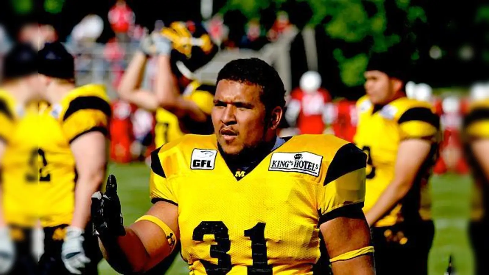 Jerome Morris war mit der Leistung der Munich Cowboys gegen Essen noch nicht hundertprozentig zufrieden und hielt nicht hinterm Berg.	 (Foto: Jan Lüdeke)