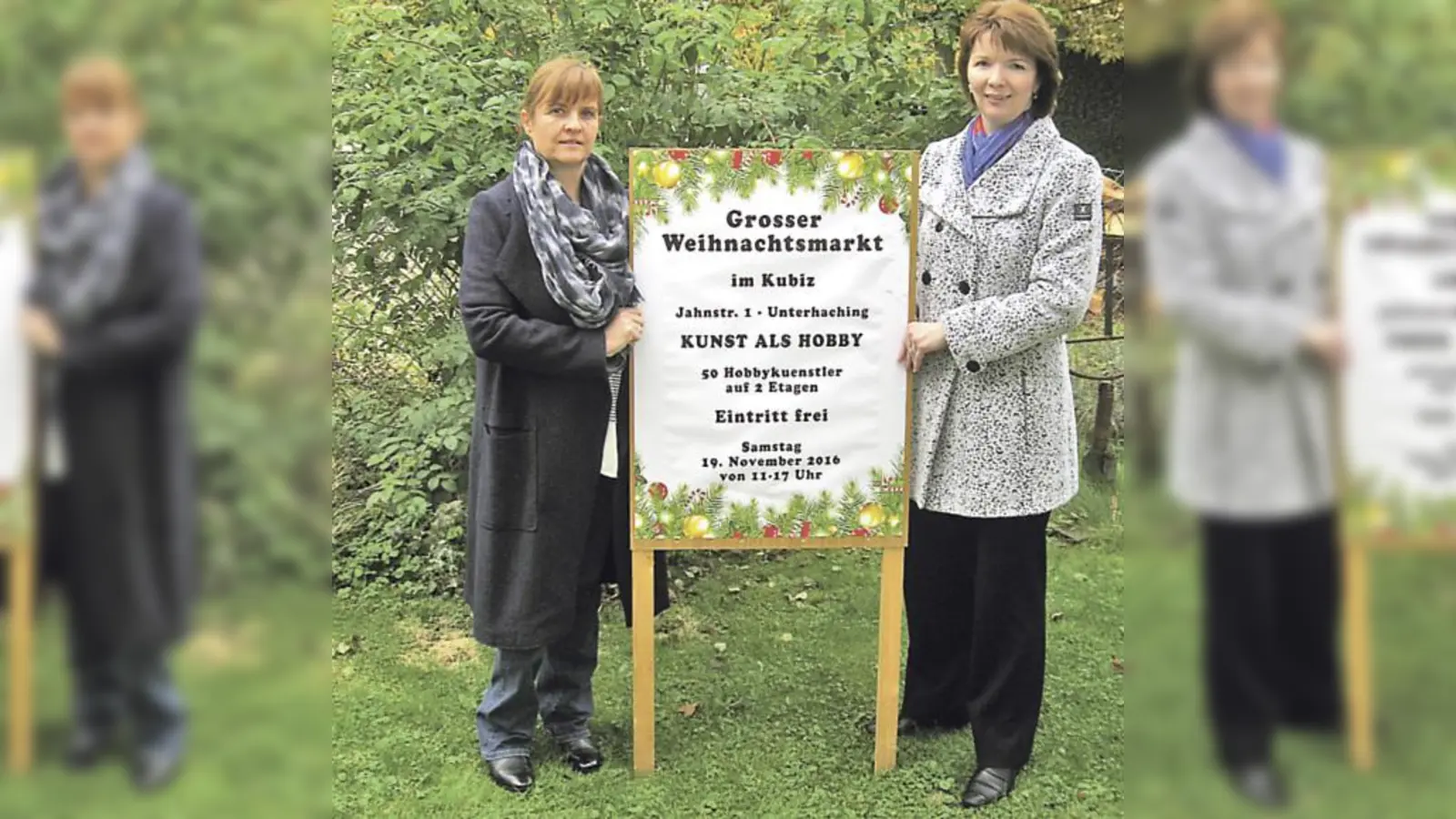 Susanne Herrmann und Ruth König freuen sich im Namen der Aussteller des Weihnachtsmarktes auf viele Besucher am 19. November im Kubiz.	 (Foto: VA)